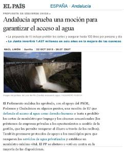 Andalucía aprueba una moción para garantizar el acceso al agua CARÁTULA